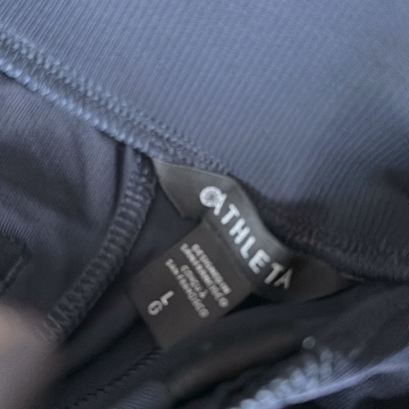 Athleta NEW Venice Wide Leg Color Block pant, Navy with Black Side Trim. Pockets - Picture 13 of 14